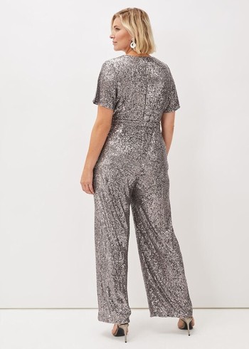 Phase Eight Allesandra Sequin Jumpsuit Blue/Grey USA | 3927601-CT